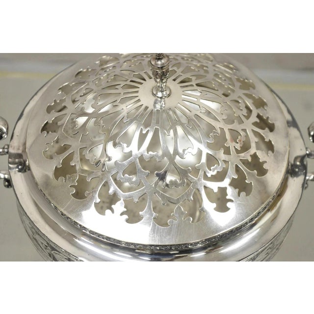 Antique Wallace Bros & Co. Victorian Silver Plated Reticulated Lid Butter Dish For Sale - Image 4 of 12