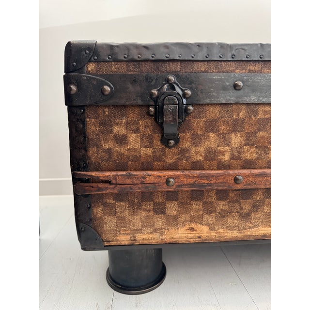 Vintage Checkerboard Trunk Coffee Table For Sale - Image 10 of 17