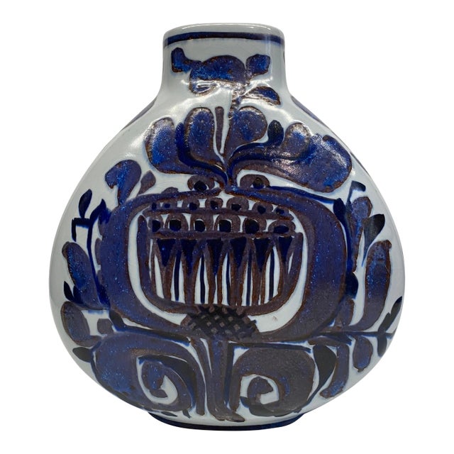 1960s Kari Christiansen for Royal Copenhagen & Alumia Art Pottery Ceramic Vase For Sale