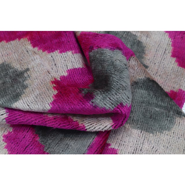 Contemporary Contemporary Velvet Pink Throw Pillow With Down Insert For Sale - Image 3 of 7