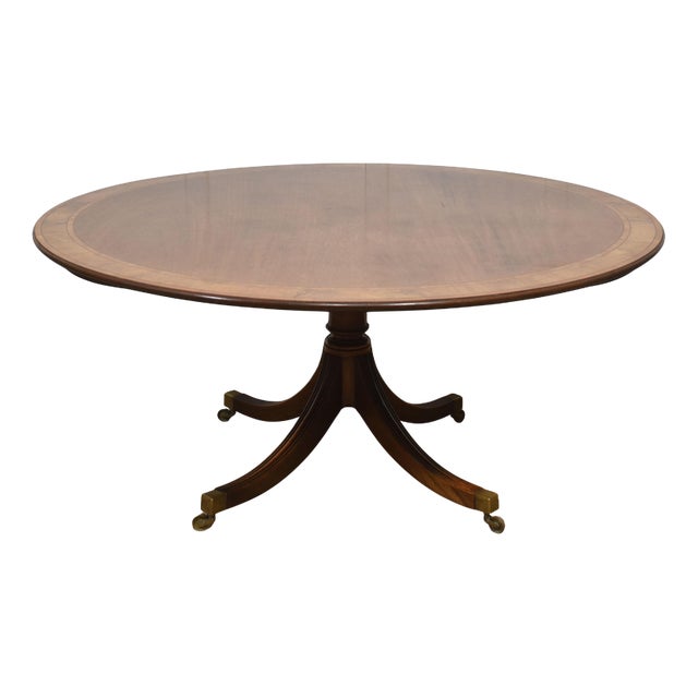 Georgian-Style Mahogany Pedestal Dining Table, 1890s For Sale