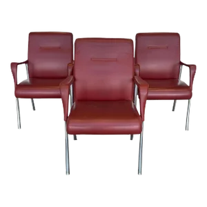 Oxblood Red Leather Dining or Office Chair by Poltrona Frau