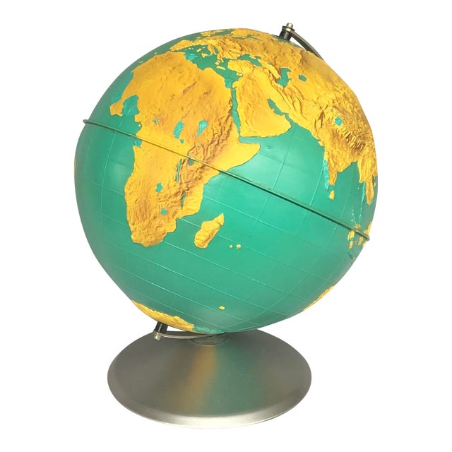 Vintage Raised Relief Topographic World Globe Chairish