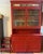 Large red Mercantile buffet/sideboard and hutch. They are two pieces and includes a 4-step step stool. Solid wood, good...