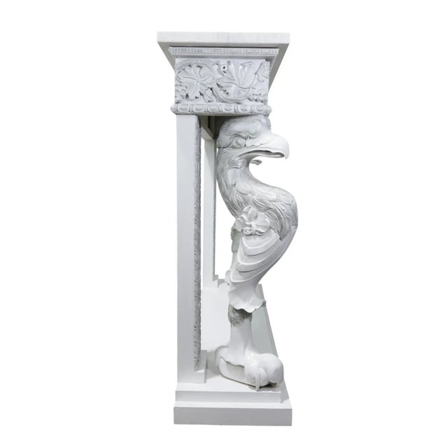 1980s Hollywood Regency Style Carved Wooden Mantel/Entrance Table (Silver-Plated Finish) For Sale - Image 9 of 16