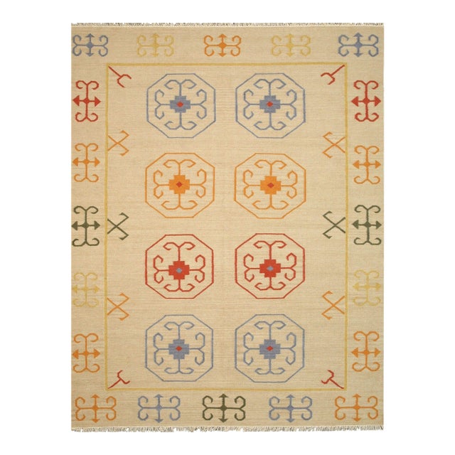56x8 Harlow Kilim Ivory Geometric Modern Flatwoven Nan Carpet Rug For Sale