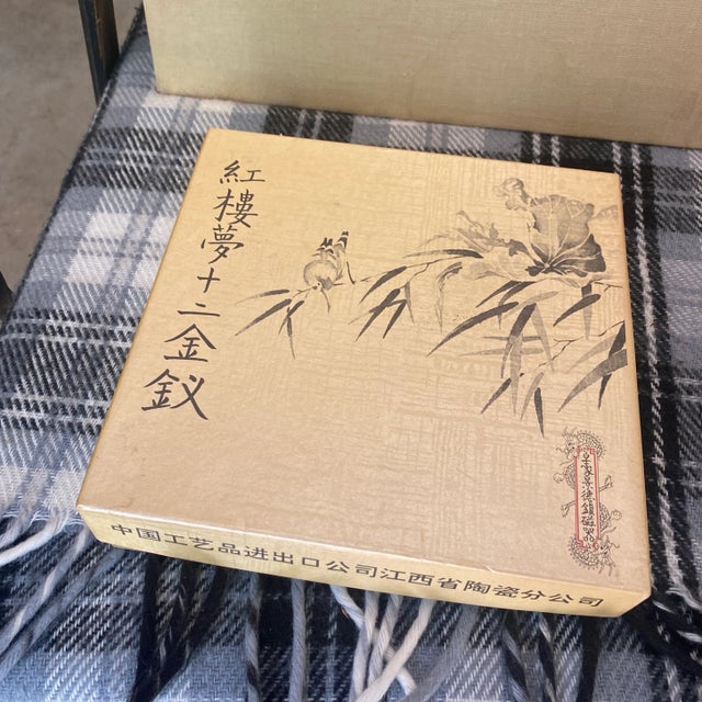 White Chinoiserie Hand Painted Decorative Plate For Sale - Image 8 of 9