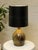 Vintage Boho Chic Drip Glaze Table Lamp With Black Shade For Sale - Image 4 of 11