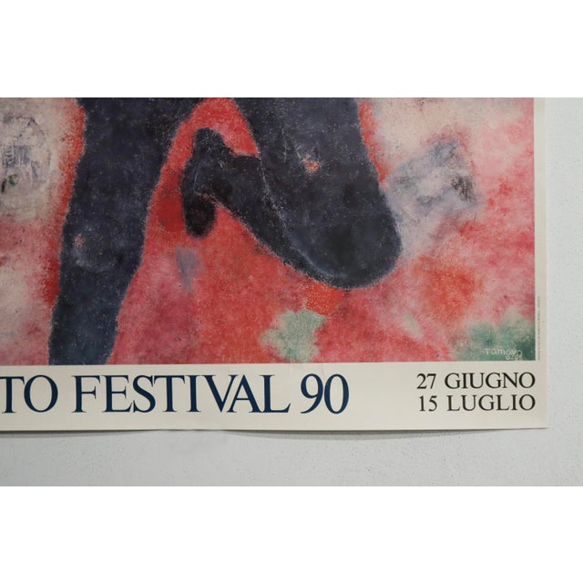 1990 Italian Festival Poster - Spoleto Festival 90 - Rufino Tamayo For Sale - Image 4 of 4