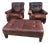1980s Stunning 3-Piece Seating Set: Paul Robert Patchwork Leather Club Chairs & Pottery Barn Ottoman For Sale