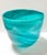 Glass Hand Blown Turquoise Swirl Art Glass Ice Bucket or Cachepot For Sale - Image 7 of 8