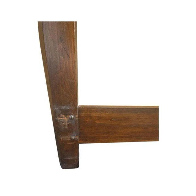 Wood Mid-20th Century Antiqued Pine King Size Arched Top Headboard For Sale - Image 7 of 9