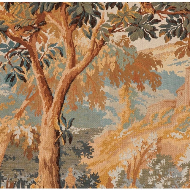 French Vintage French Aubusson Verdure Tapestry by Point Genre Gobelins For Sale - Image 3 of 6