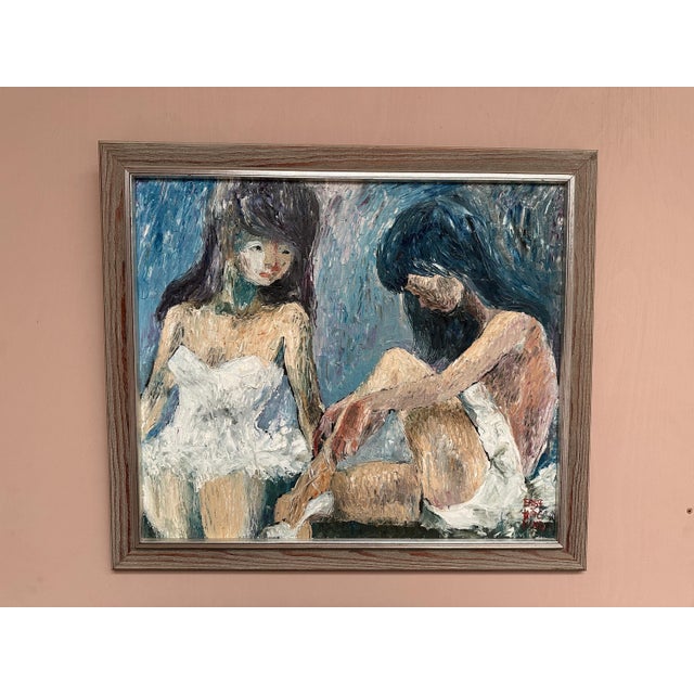 Mid-Century Modern Ebbe Höglund, Ballet Dancer, Break, Oil Painting on Canvas, Framed For Sale - Image 3 of 18