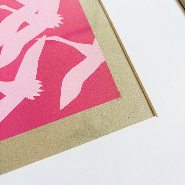 Pink Cranes Original Serigraph For Sale - Image 9 of 11