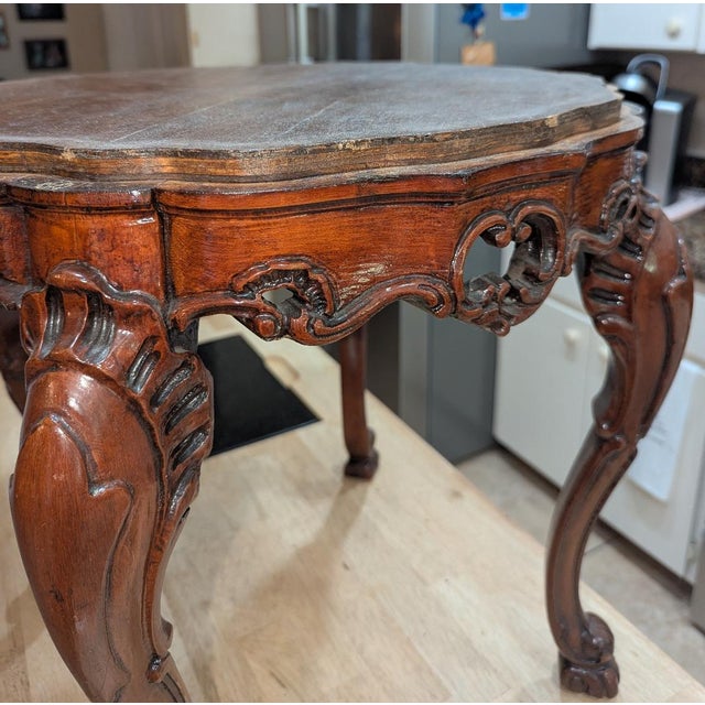 Rococo Antique Rococo Revival Parlor Table With Removable Tray Top For Sale - Image 3 of 8