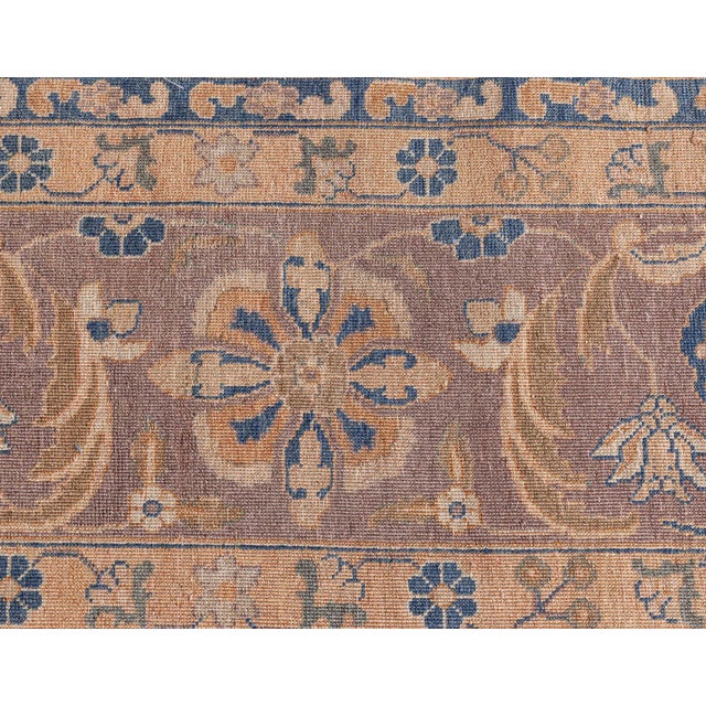 Beige Antique Persian Tabriz Beige Handmade Wool Rug For Sale - Image 8 of 10