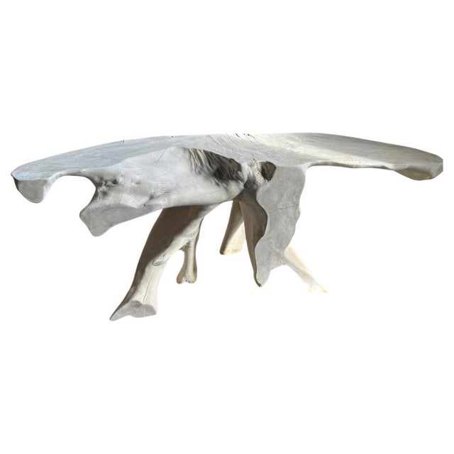 Andrianna Shamaris Bleached Sculptural Console Table For Sale - Image 15 of 18