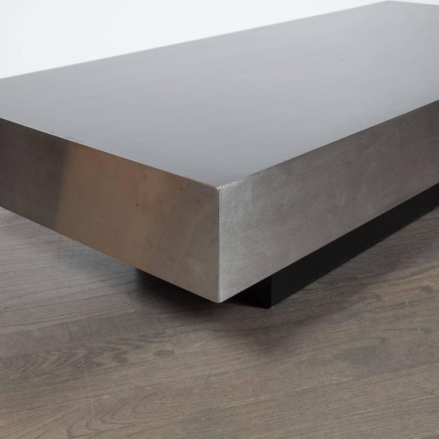 MidCentury Modernist Low Cocktail Table in Brushed Aluminium, Chairish