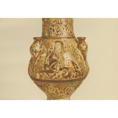 Henry Wallis, Lustreware Flower Vase, 1899, Chromolithograph For Sale - Image 6 of 9