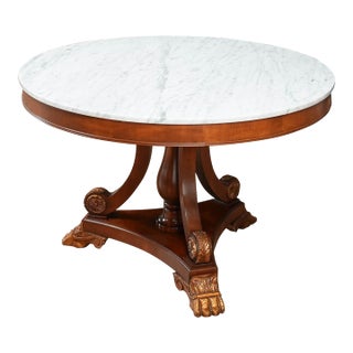 Vintage Marble Top Center Table For Sale