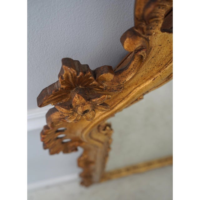 Ornate Wood Carved Frame Gold Rococo Mirror For Sale - Image 4 of 11