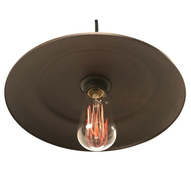 Industrial Vintage Industrial Rust Iron Pendant Lamp For Sale - Image 3 of 6