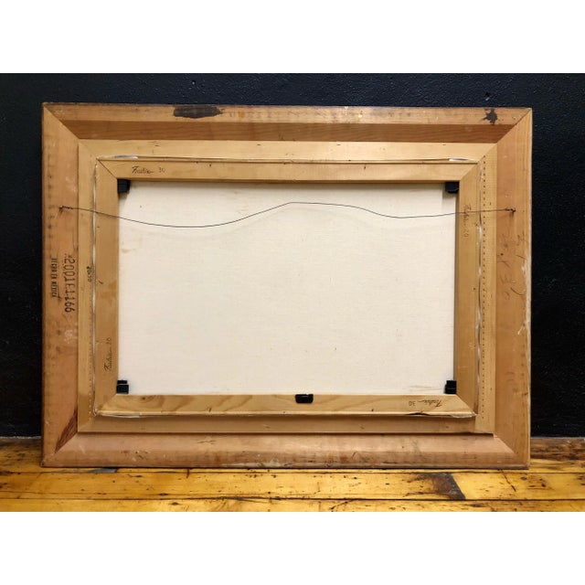 1970s Large Vintage Western Mountain & Desert Landscape Signed & Framed Painting For Sale - Image 5 of 5