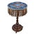 Antique Walnut Side Table With Micro Beaded Top Hand Needlework For Sale