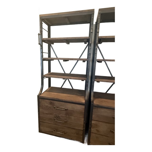 Restoration Hardware French Library Bookcase With Drawers For Sale