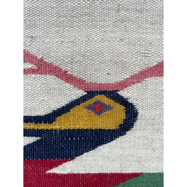 Vintage 1970s South American Hand-Woven Wool Folk Art Textile Wall Hanging For Sale - Image 4 of 8