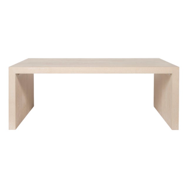 Matthew Izzo Home Kenneth Cerused Oak Minimalist Coffee Table For Sale