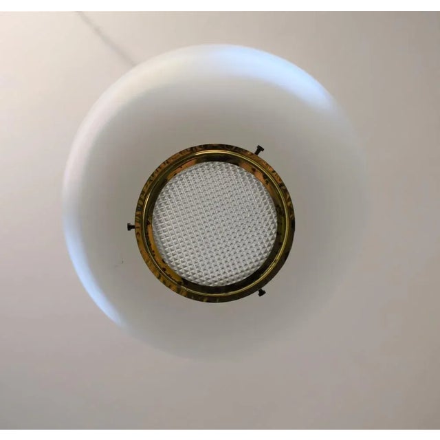 Suspension Lamp in Opaline Glass and Brass, Italy, 1950s For Sale - Image 11 of 12