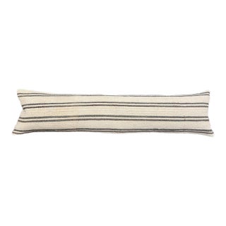 Turkish Hemp Pillow Cushion Natural Beige Brown Cushion Cover 12"x46" For Sale