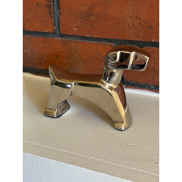 Art Deco Art Deco Style Polished Aluminum Dog Sculpture For Sale - Image 3 of 12