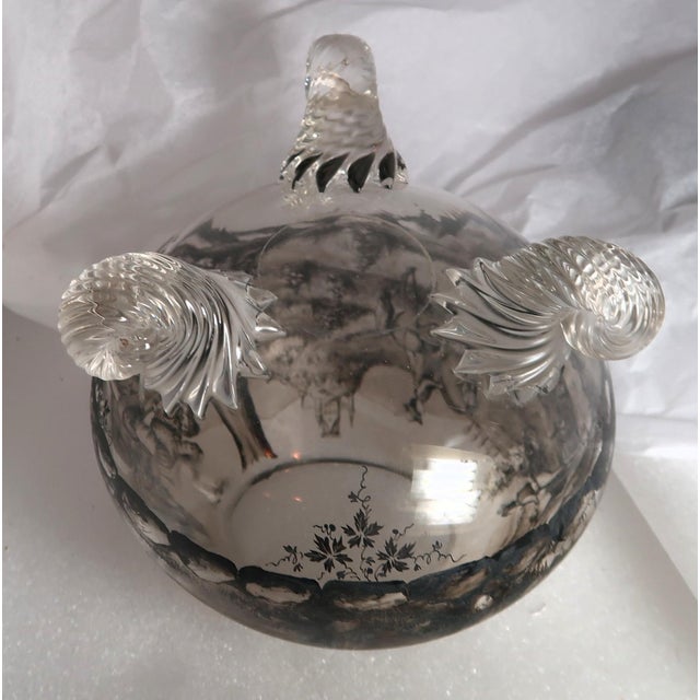 Black Enamel Footed Glass Vase, Fine Quality, in the Style of Lobmeyr and Schwartzlot, Circa 1900 For Sale - Image 13 of 16