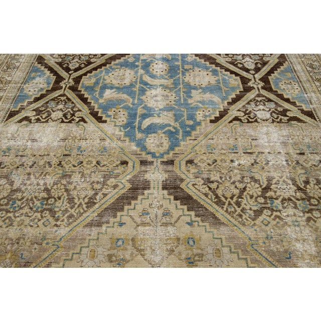 Beige Antique Persian Malayer Wool Rug Tribal Motif From the 1900s For Sale - Image 9 of 9