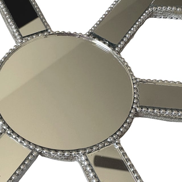 Oversized Mirrored Snowflake Wall Hangings - Set of 4 For Sale - Image 4 of 5