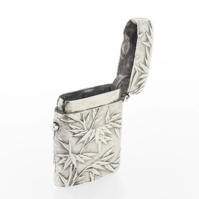 Silver Antique Wang Hing Chinese Export Silver Vesta or Matchsafe For Sale - Image 8 of 11