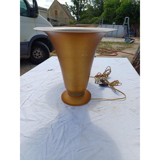 Vintage Gold Aluminum Lamps, 1960s, Set of 2 For Sale - Image 9 of 16