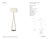 Ian K. Fowler by Visual Comfort Signature Cesta 60" Sculpted Floor Lamp in Gilded Iron with Linen Shade Designer: Ian K....