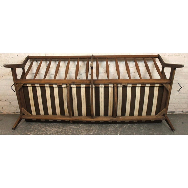 Wood Mid-Century Three Seat Spindle Back Sofa For Sale - Image 7 of 13