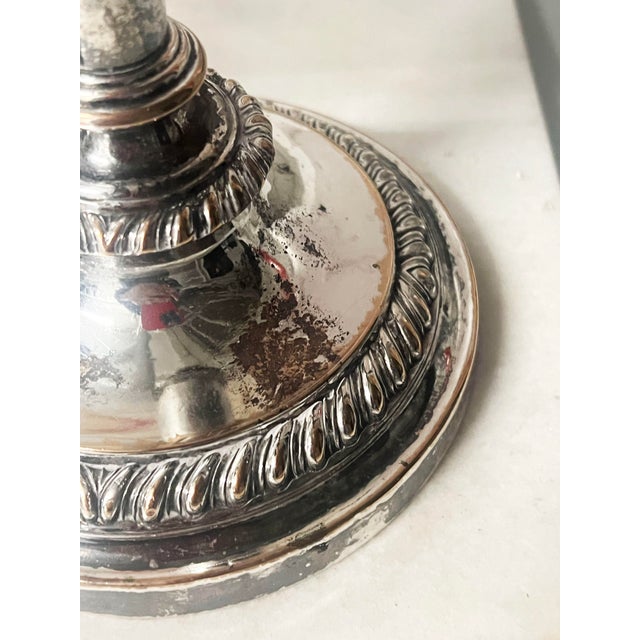 Neoclassical Pair Matthew Boulton Silver Plated Candle Holders, 19th Century For Sale - Image 3 of 9