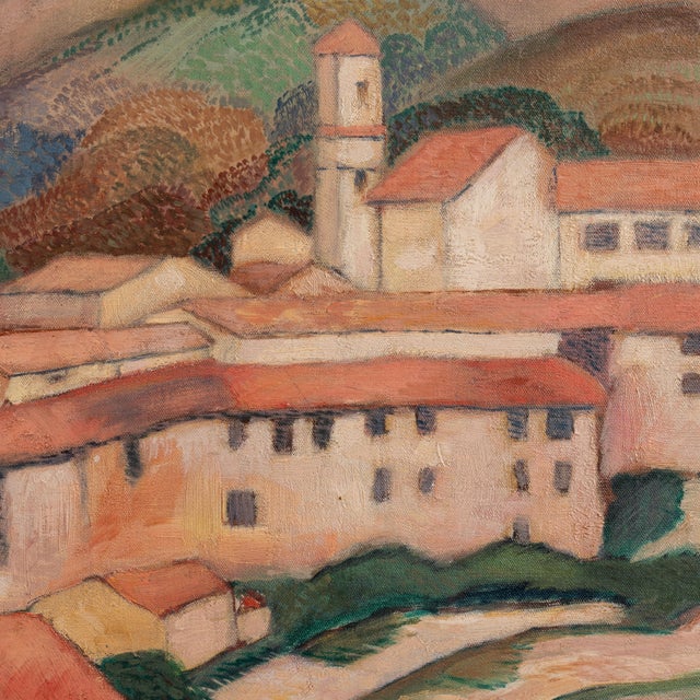1940s France Green Canvas Painting For Sale - Image 15 of 15