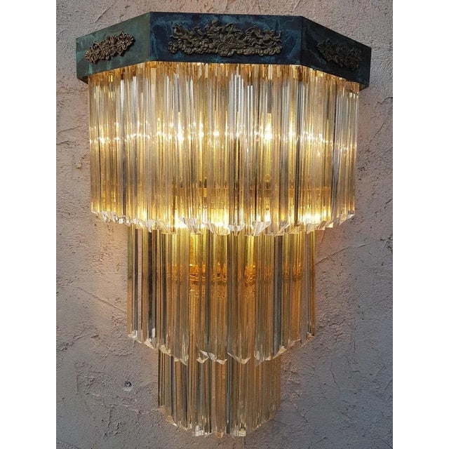 Metal Large Wall Light from Venini, 1960s For Sale - Image 7 of 13