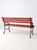 Vintage Red Iron and Wood Garden Bench For Sale - Image 4 of 15