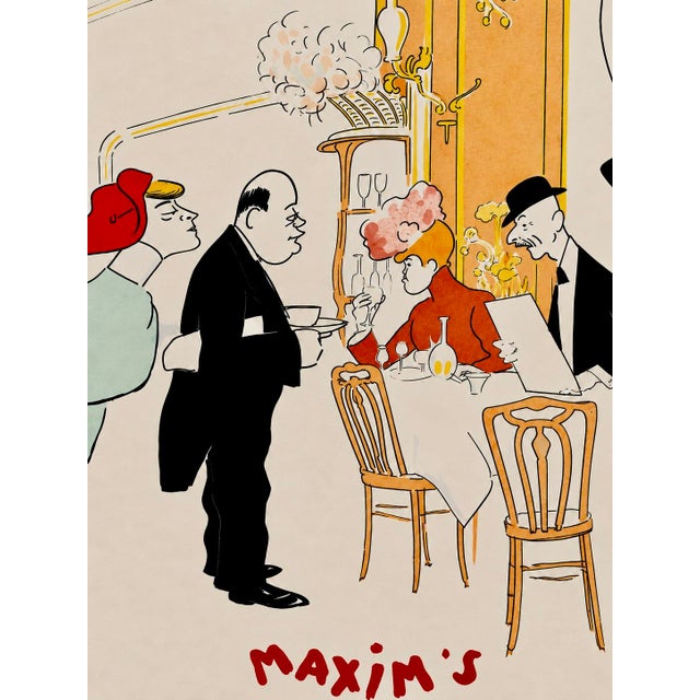 The School of Paris 1950s Chez Maxim’s Paris Sem Panoramic Menu Lithograph For Sale - Image 3 of 15