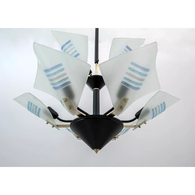 1980s Modern Italian Murano Glass Chandelier in the Shape of Sails, 1989 For Sale - Image 5 of 7