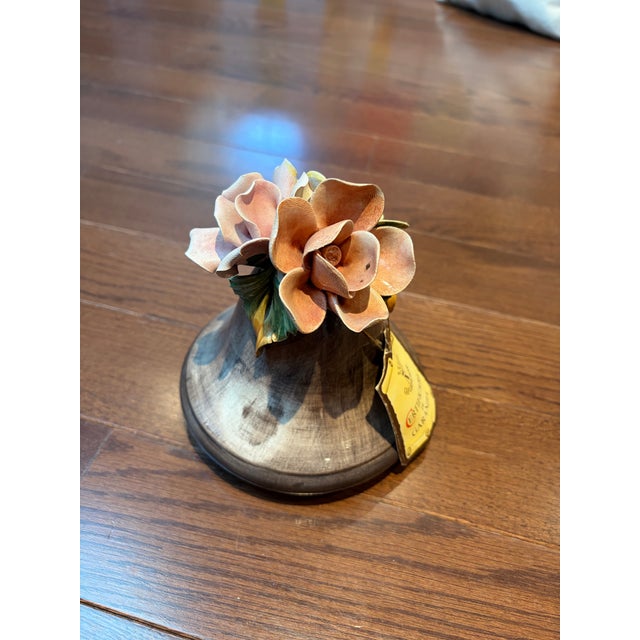 Vintage Capodimonte Italian Porcelain Lidded Urn Vase With Hand-Applied Roses - Made in Italy For Sale - Image 9 of 9