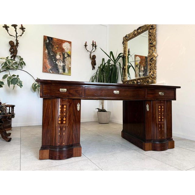 Art Nouveau Freestanding Desk, 1890s For Sale - Image 3 of 18